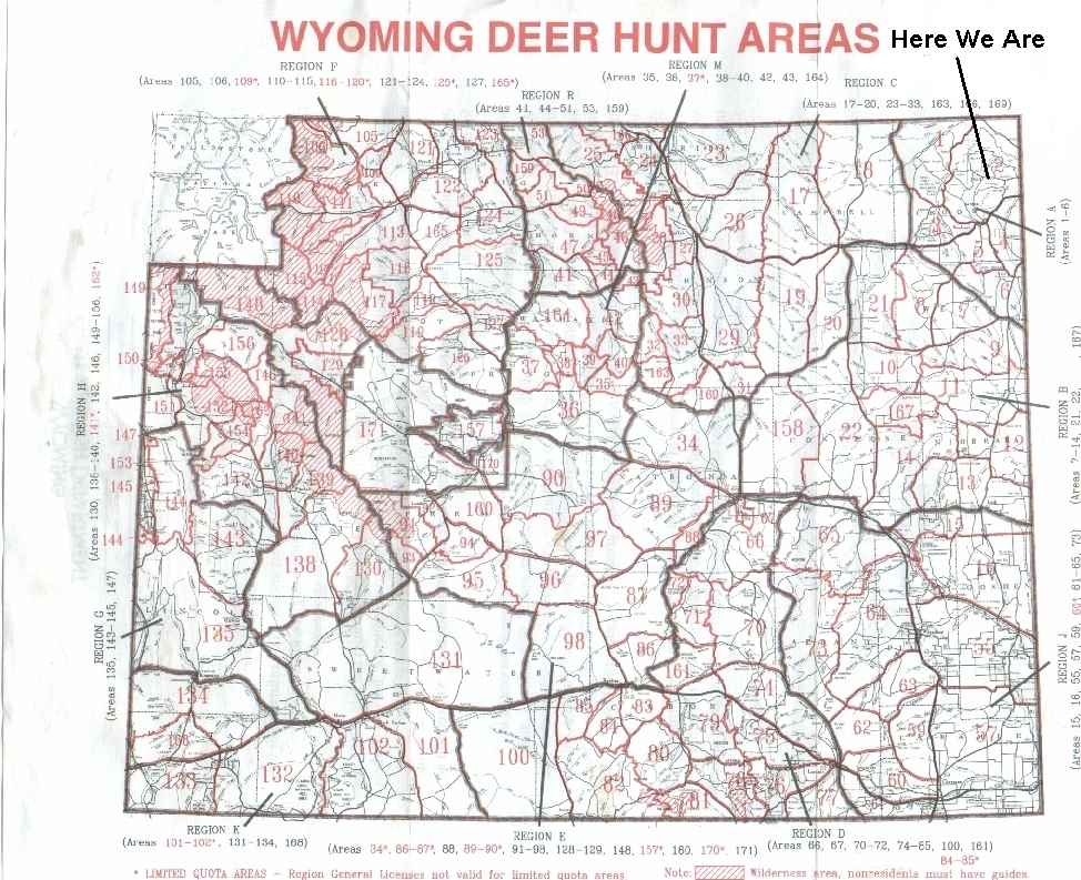 Wyoming Deer Hunting Area Map   Huntareas 1 